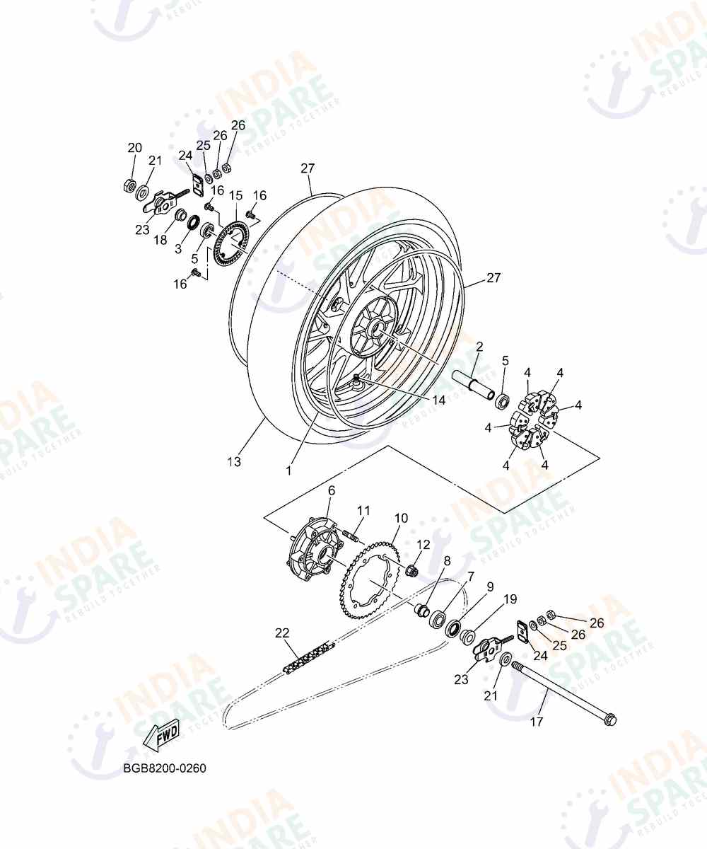 YAMAHA BST3 FZS V4 Series REAR WHEEL